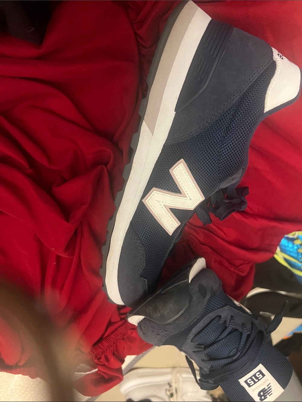 New Balance Navy with Cream Accent Sneakers
